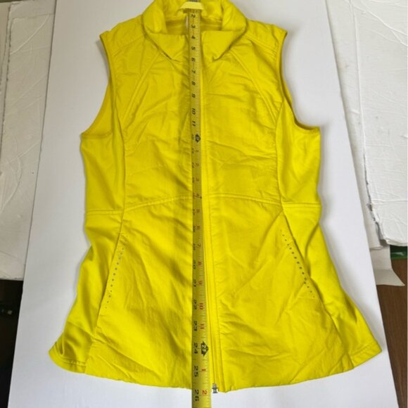 Lululemon Another Mile Vest Water Wind Repellent Stretch Full Zip Pockets Yellow - Picture 15 of 15